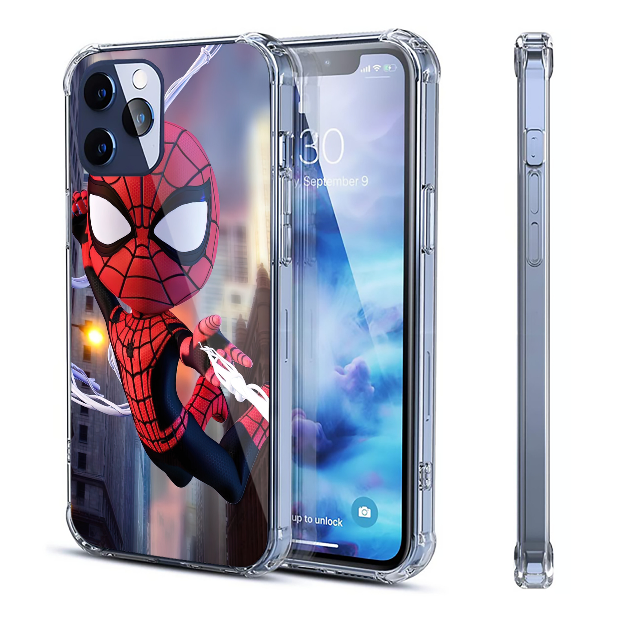 （画像用） Spider Man スパイダーマン 【iPhone 12シリーズ対応】透明スマホケース（クリアソフトケース）